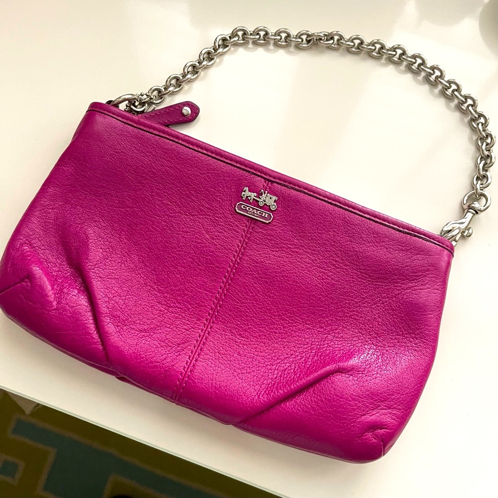 Purple COACH purse with chain